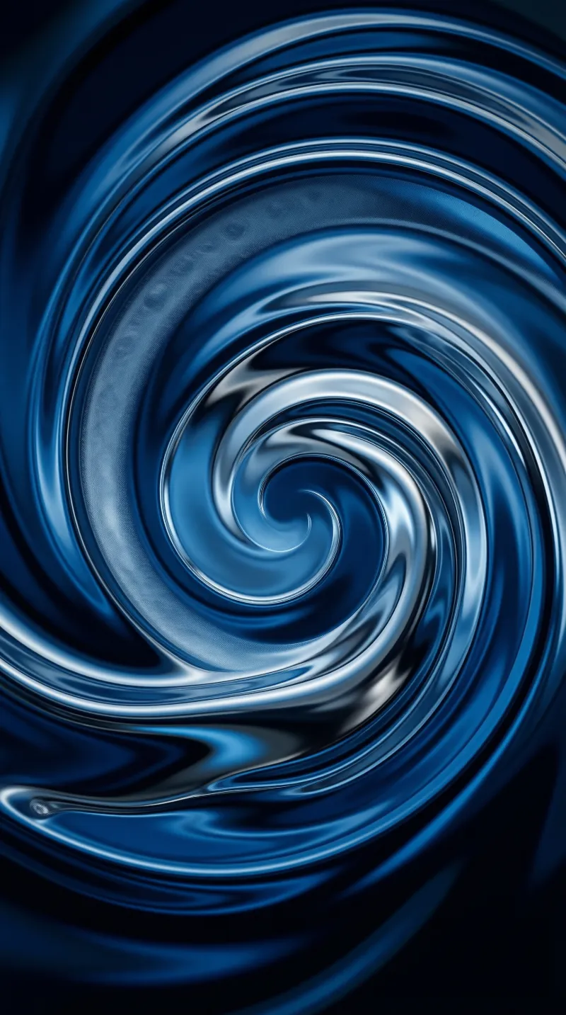 Abstract Blue Liquid Spiral