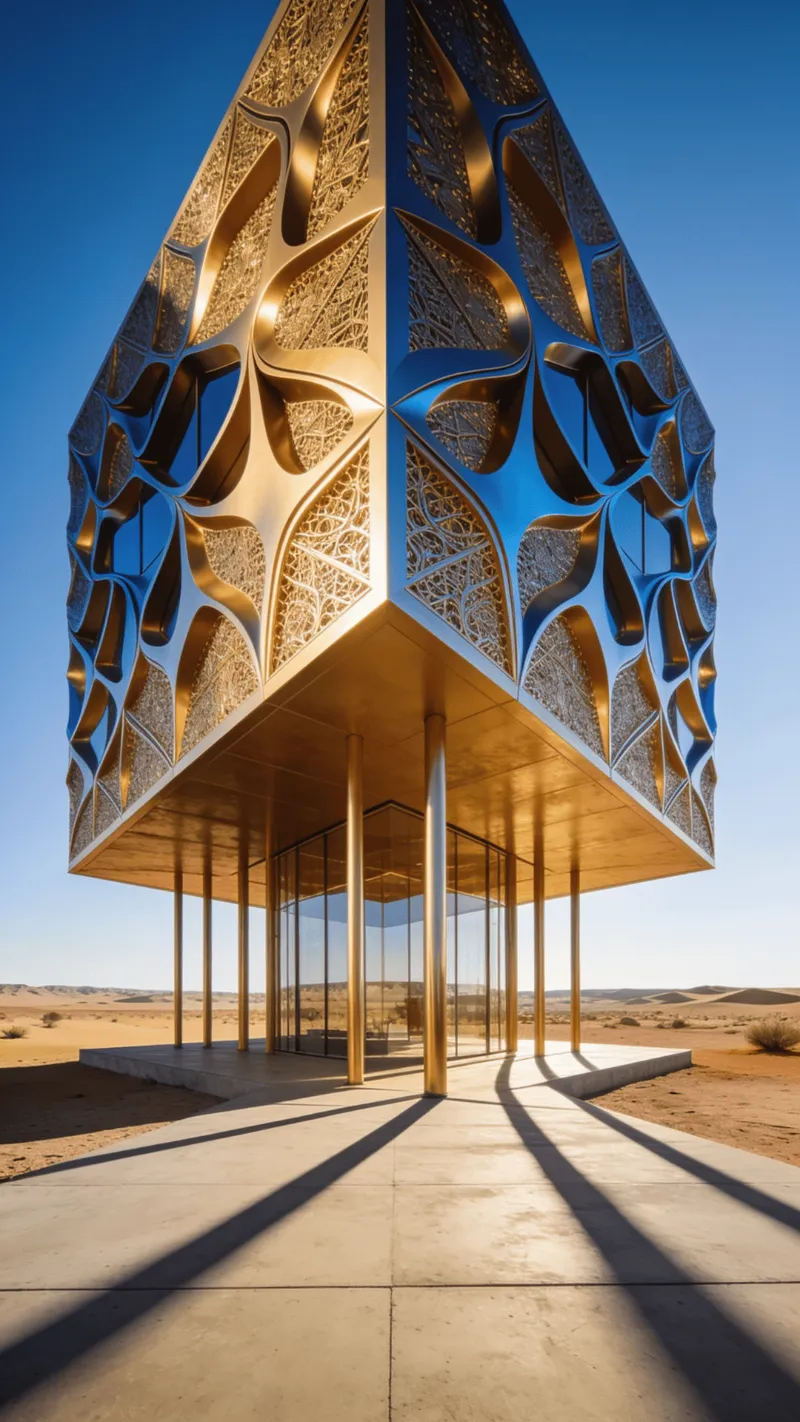 Pavilion with Parametric Facade — Desert Plain