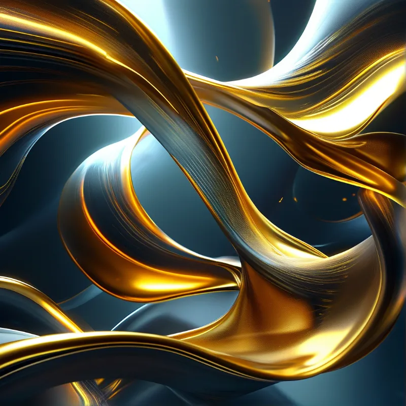 Abstract Golden Liquid Flow