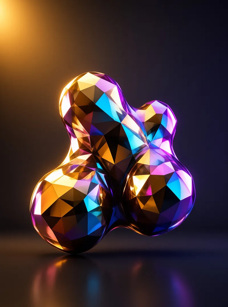 Vibrant Faceted 3D Sculpture