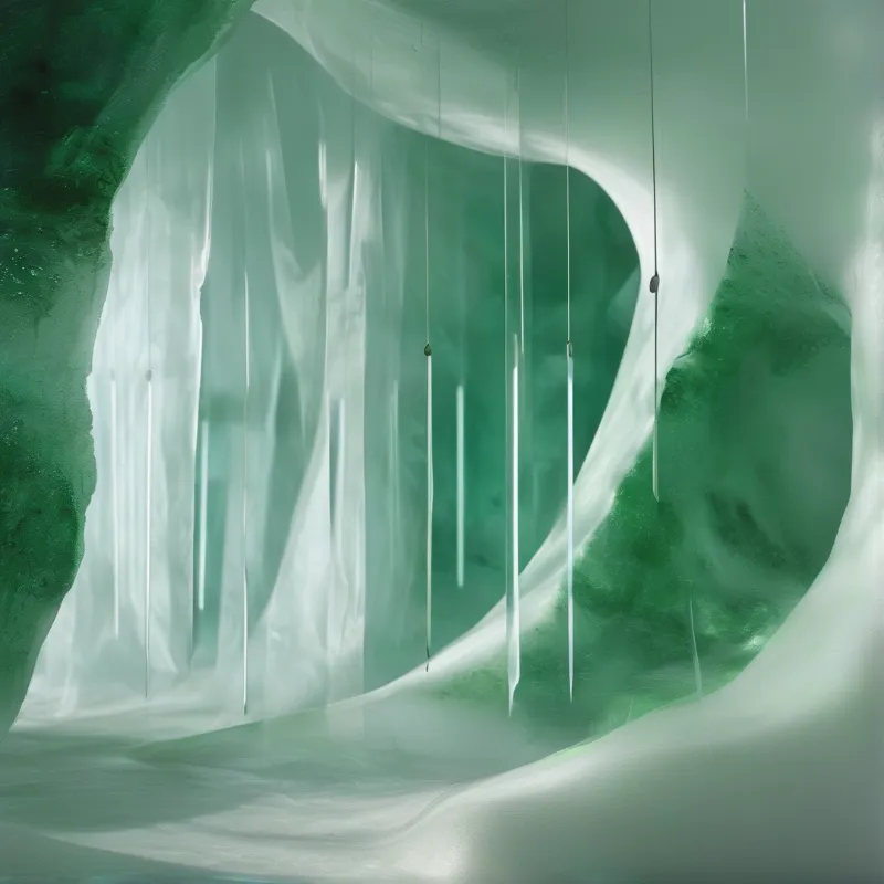 Abstract Green Fluid Scene