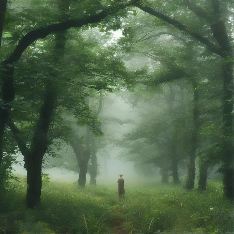 Solitary Figure in Fog