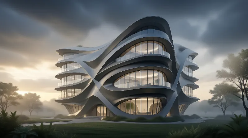 Futuristic Flowing Building