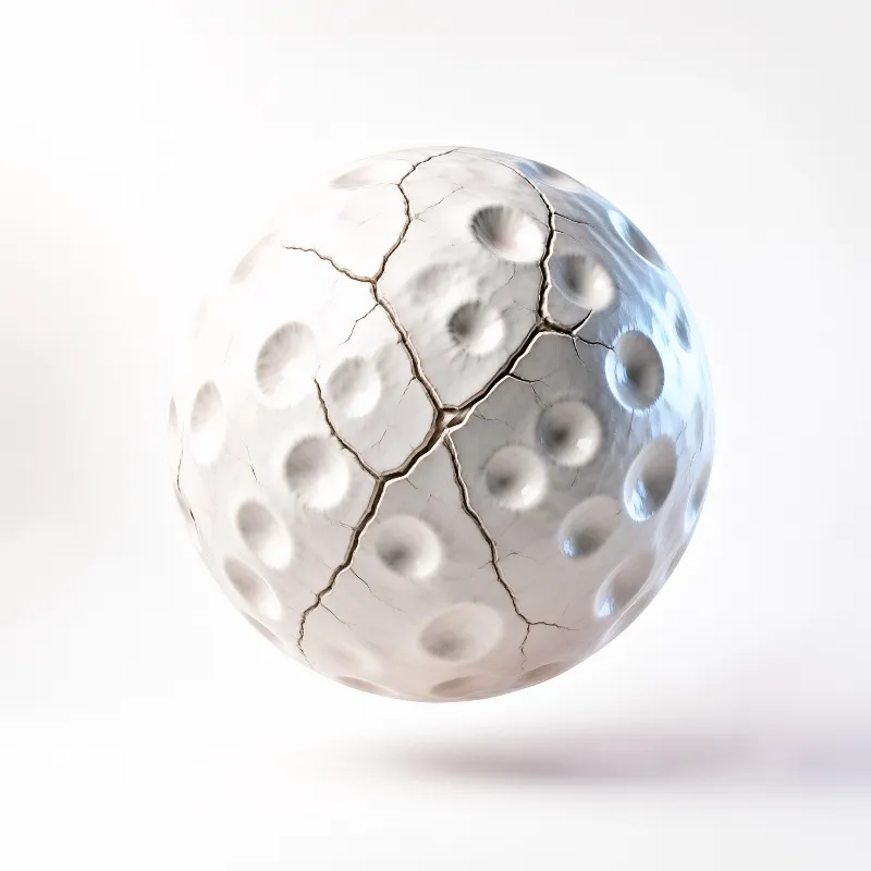 Cracked White Golf Ball