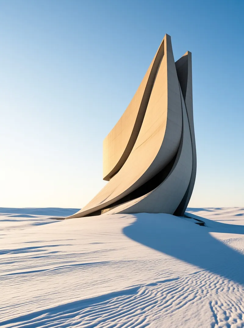 Futuristic Snow Building
