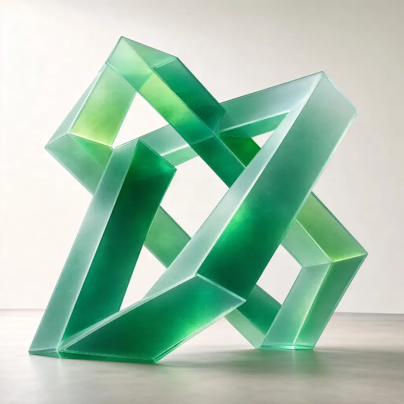 Green Geometric Sculpture