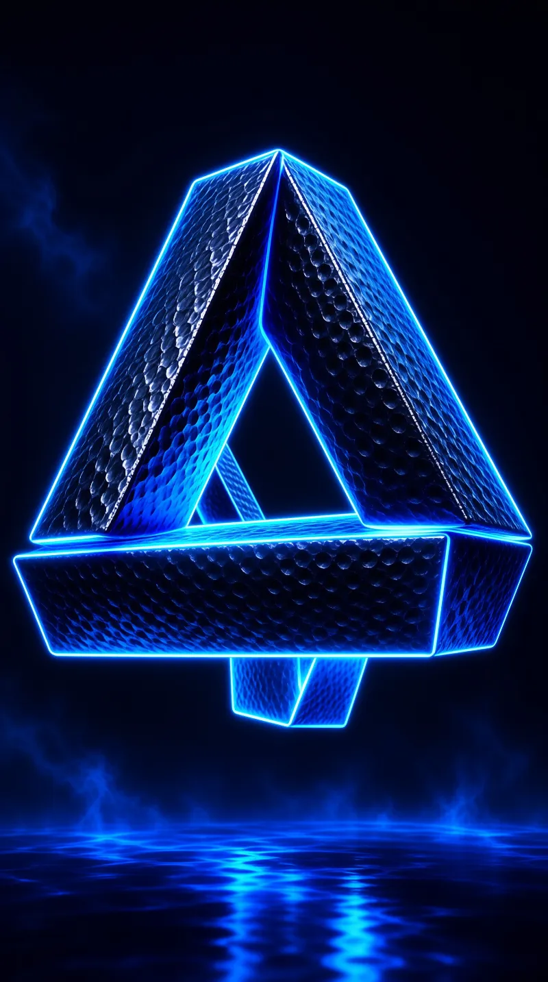 Neon Blue Geometric Structure