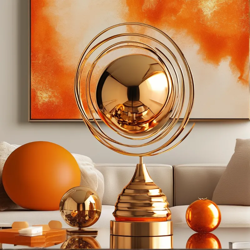 Golden Sphere Sculpture