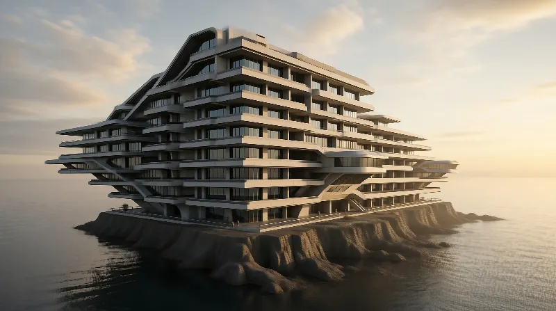 Futuristic Coastal Building