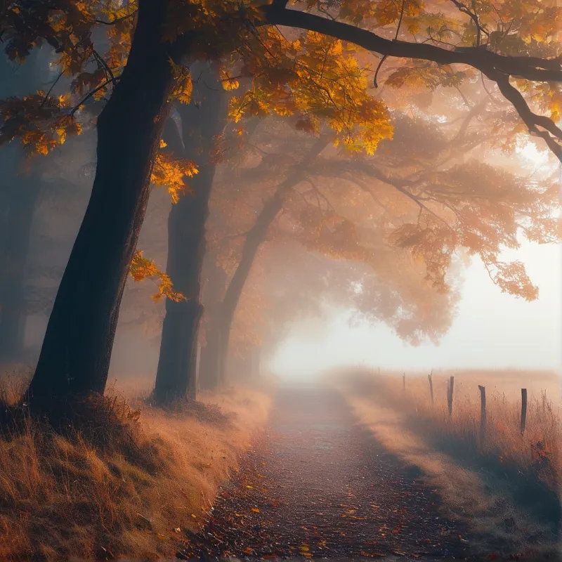 Misty Autumn Path
