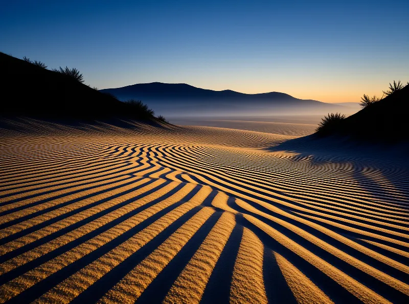 Sunset Over Sand Dunes