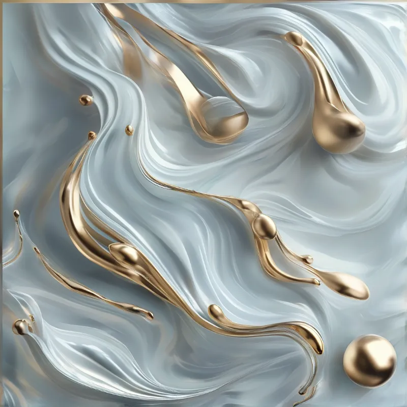 Metallic Fluid Abstract Art