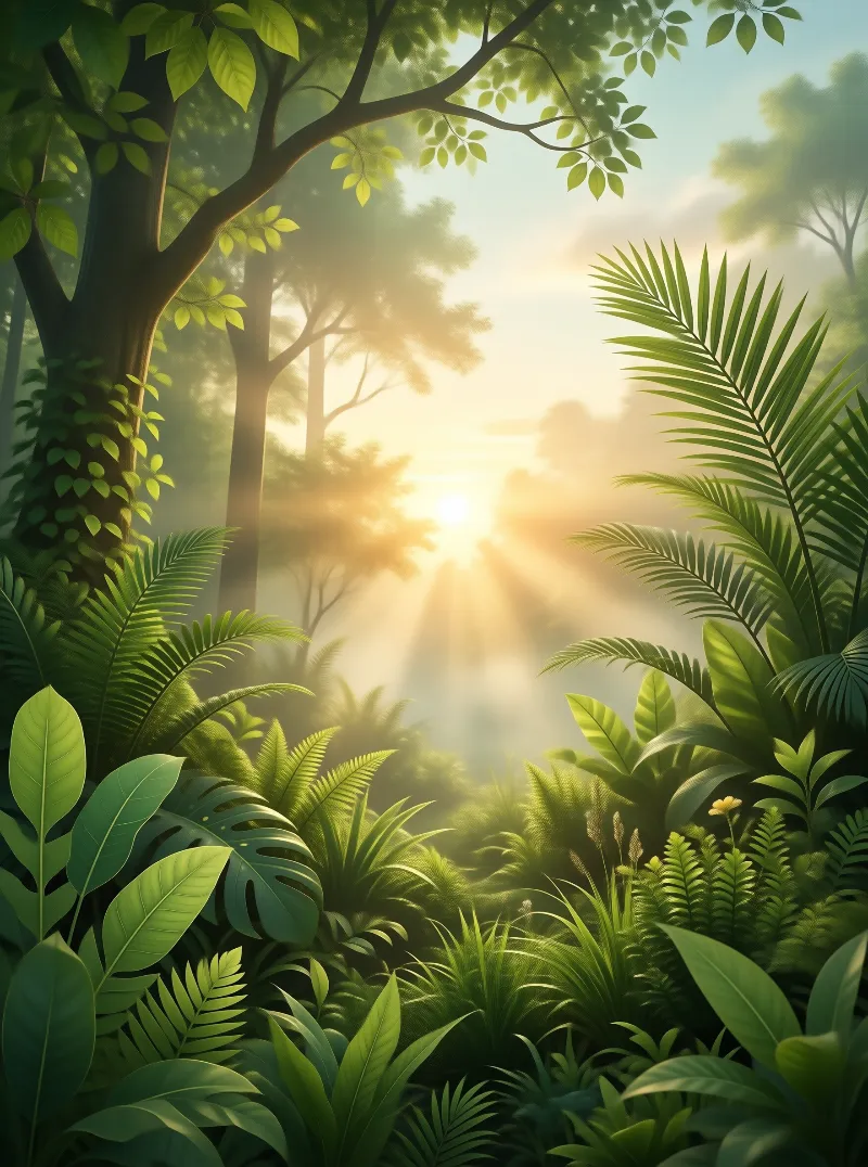 Sunlight in Lush Forest
