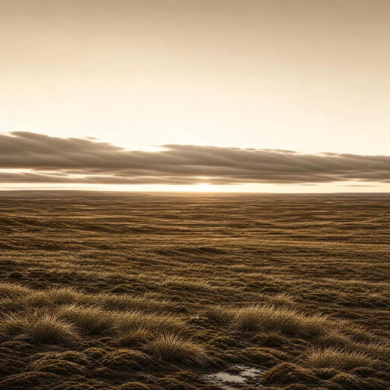 Vast Grassland at Sunset