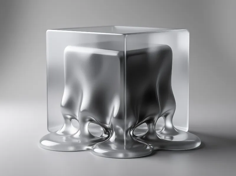 Melting Silver Cube