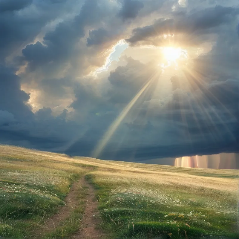 Path Under Bright Sunbeams