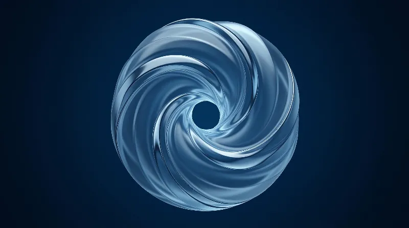 Abstract Blue Spiral Sphere