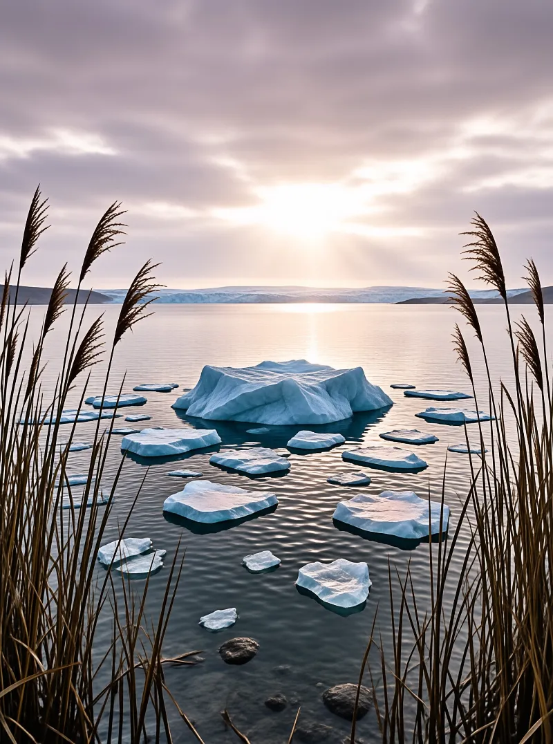 Tranquil Iceberg Sunset