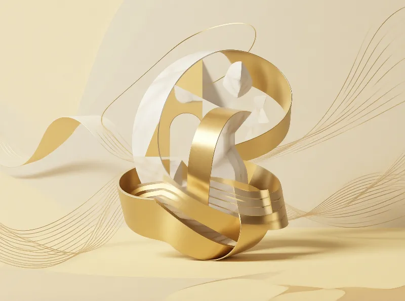 Elegant Gold Abstract Art