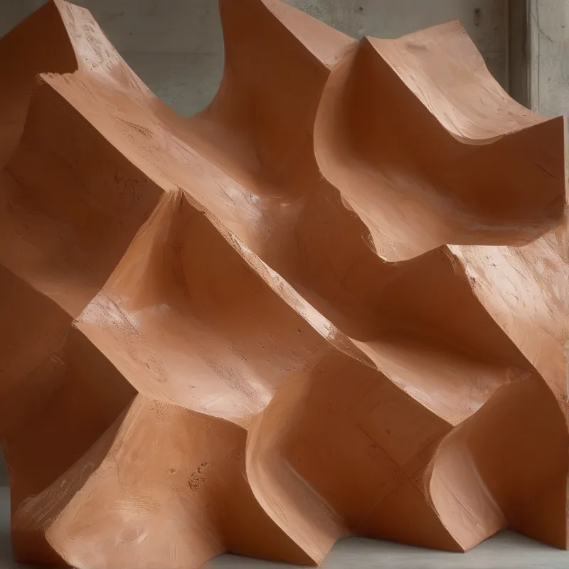 Terracotta Geometric Sculpture