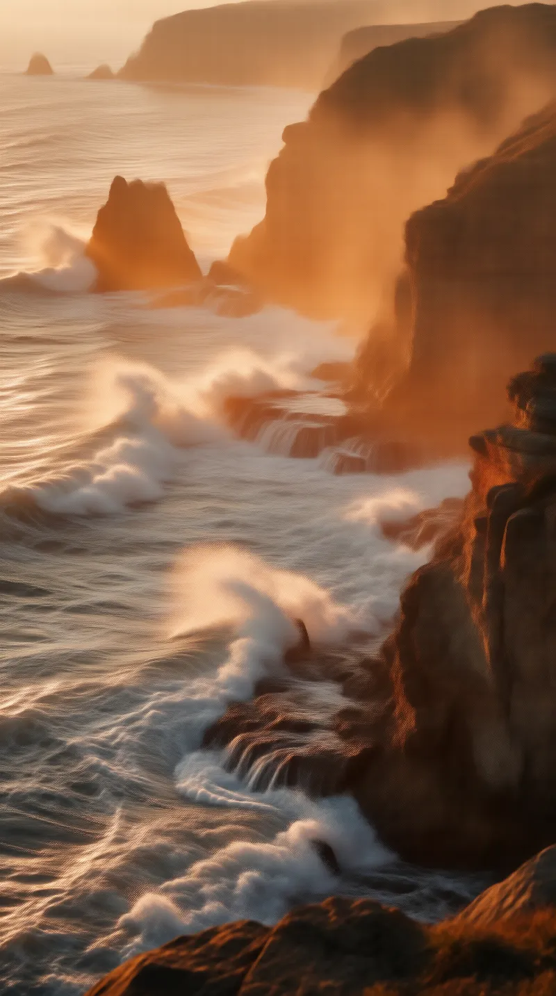Golden Hour Coastal Cliffs