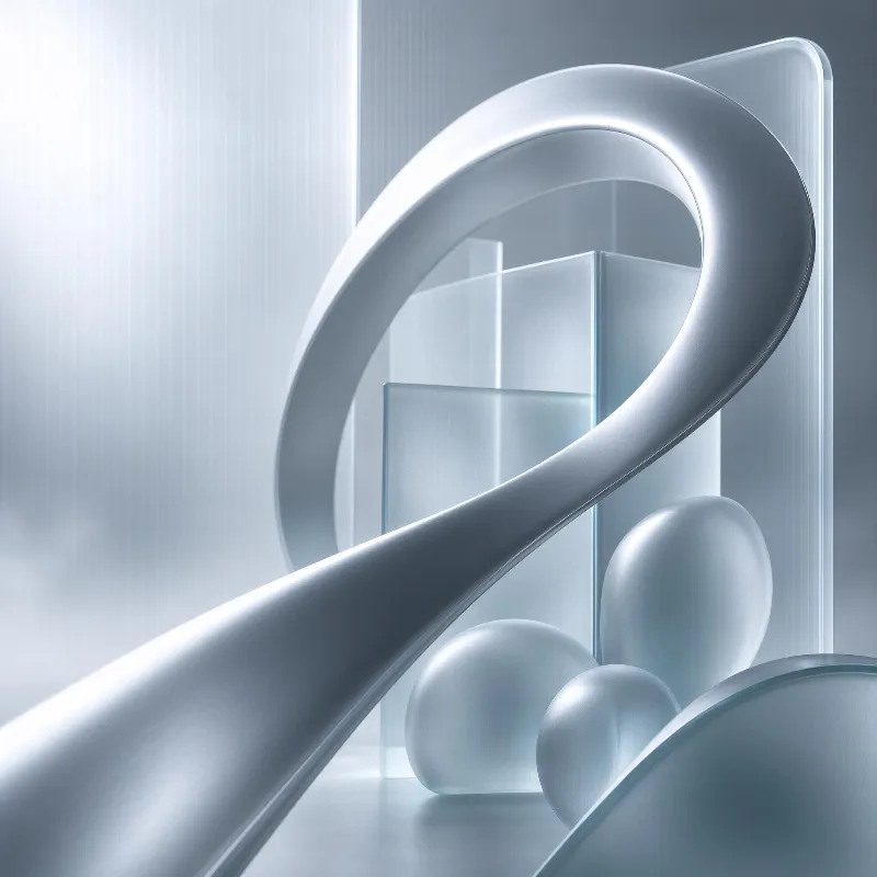 Flowing Silver Ribbon Abstract