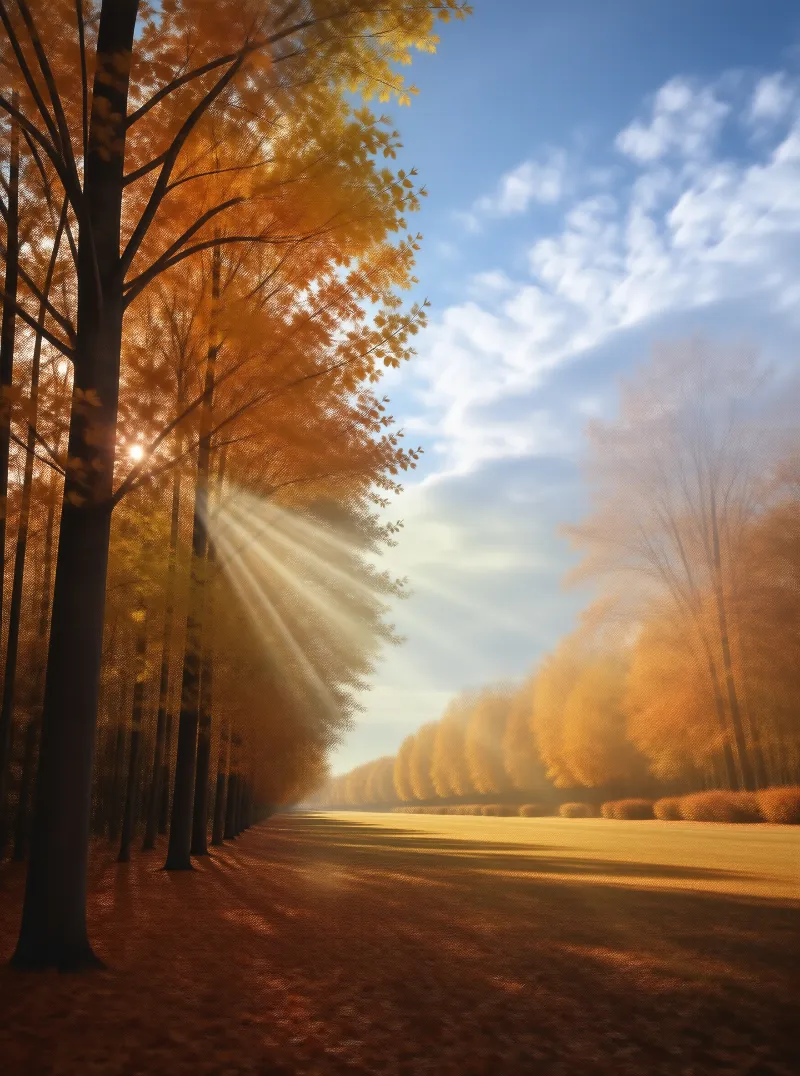 Sunlit Autumn Pathway