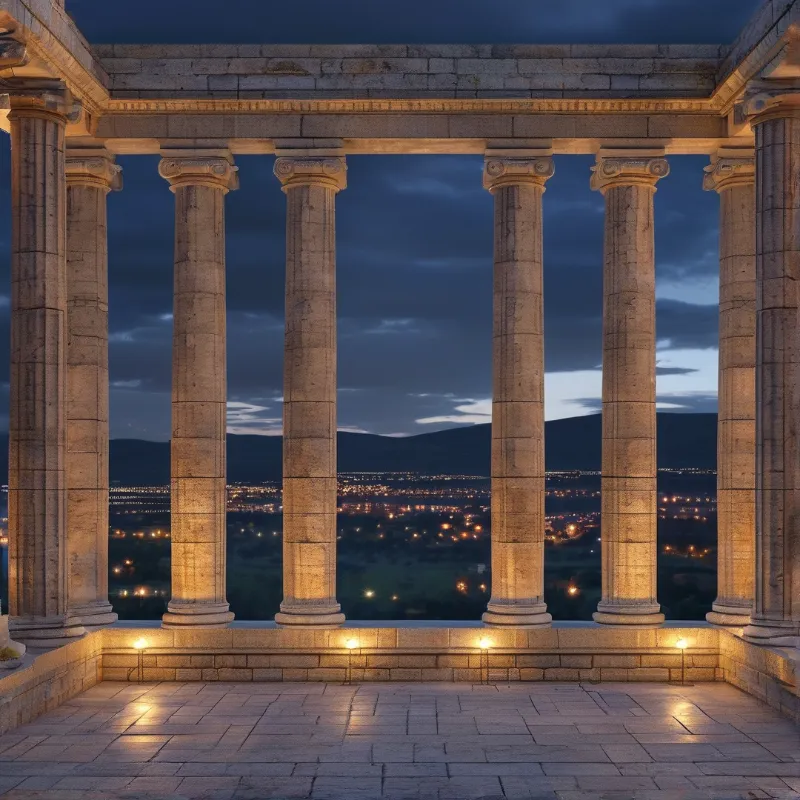Ancient Columns at Night