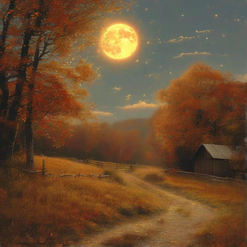 Autumn Moonlit Path
