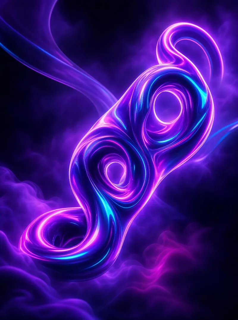 Abstract Neon Liquid Shape