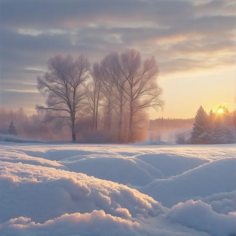 Winter Sunrise in the Snow