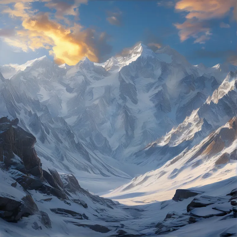 Majestic Snowy Mountain Peak