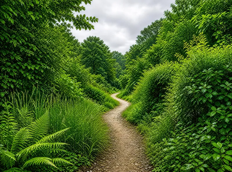Winding Path Through Greenery