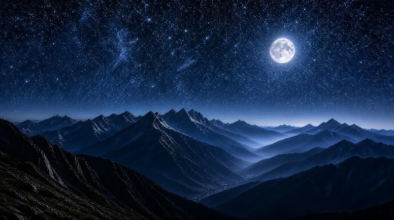 Starry Night Over Mountains