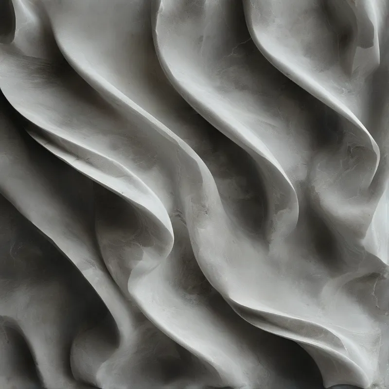 Smooth white fabric waves undulate gently across the frame with soft shadows highlighting the curves.