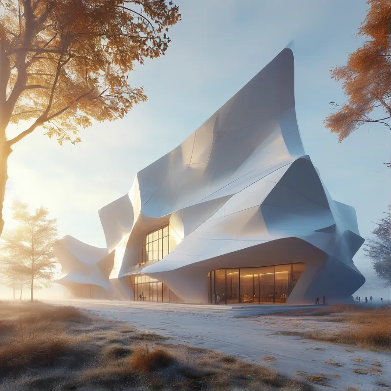 Futuristic White Building
