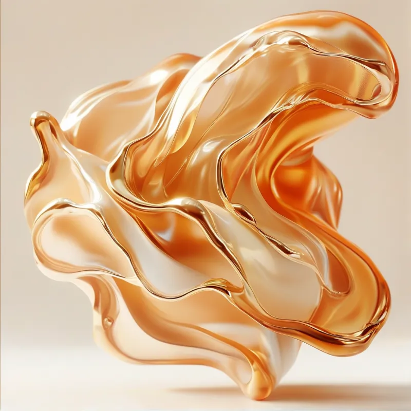 Abstract Liquid Gold Shape