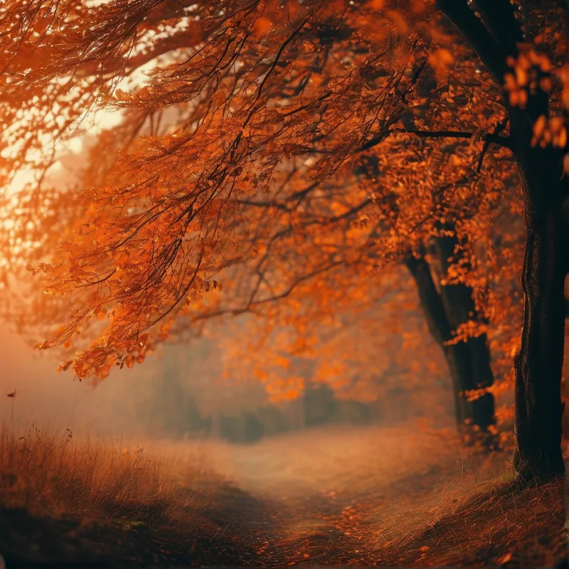 Autumn Path in Mist