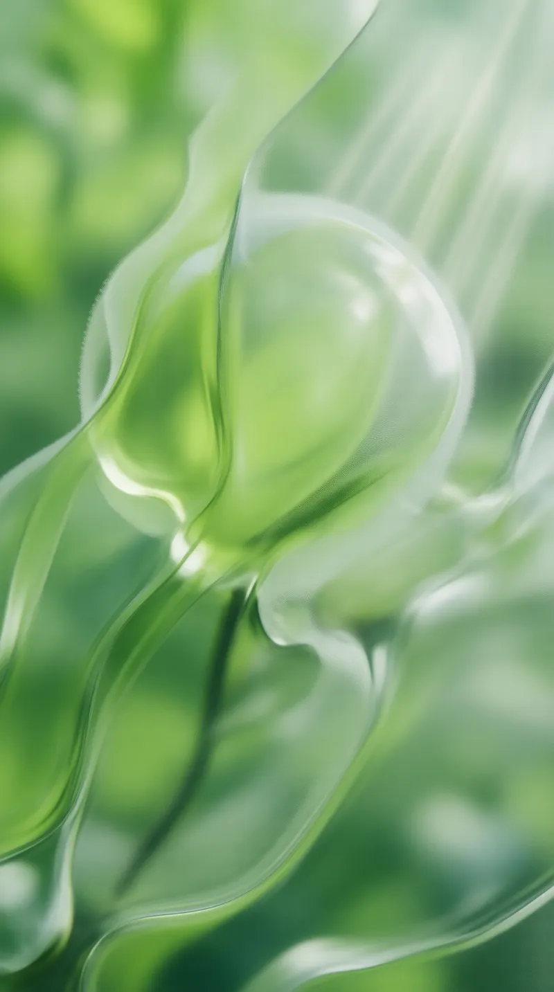 Abstract Green Liquid Form
