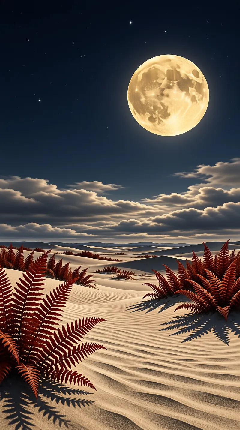 Moonlit Desert Landscape