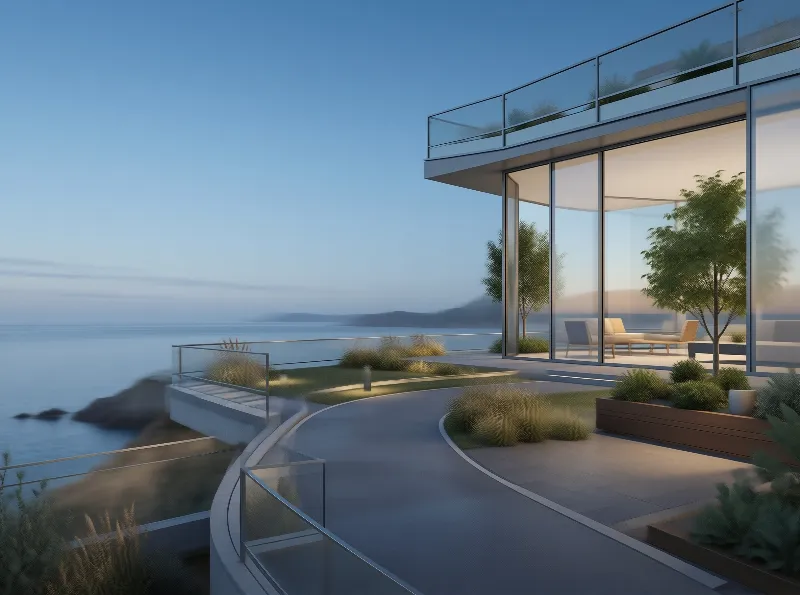 Cliffside Villa in Coastal Dusk