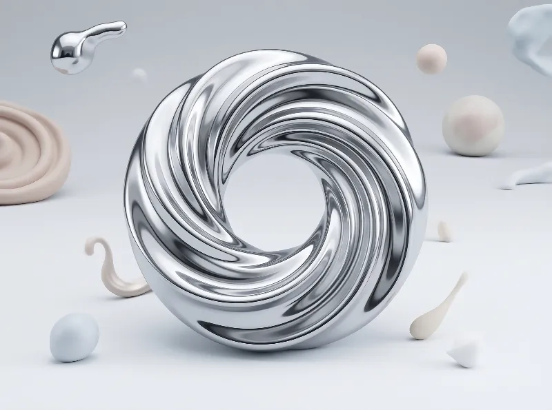 Abstract Metallic Spiral