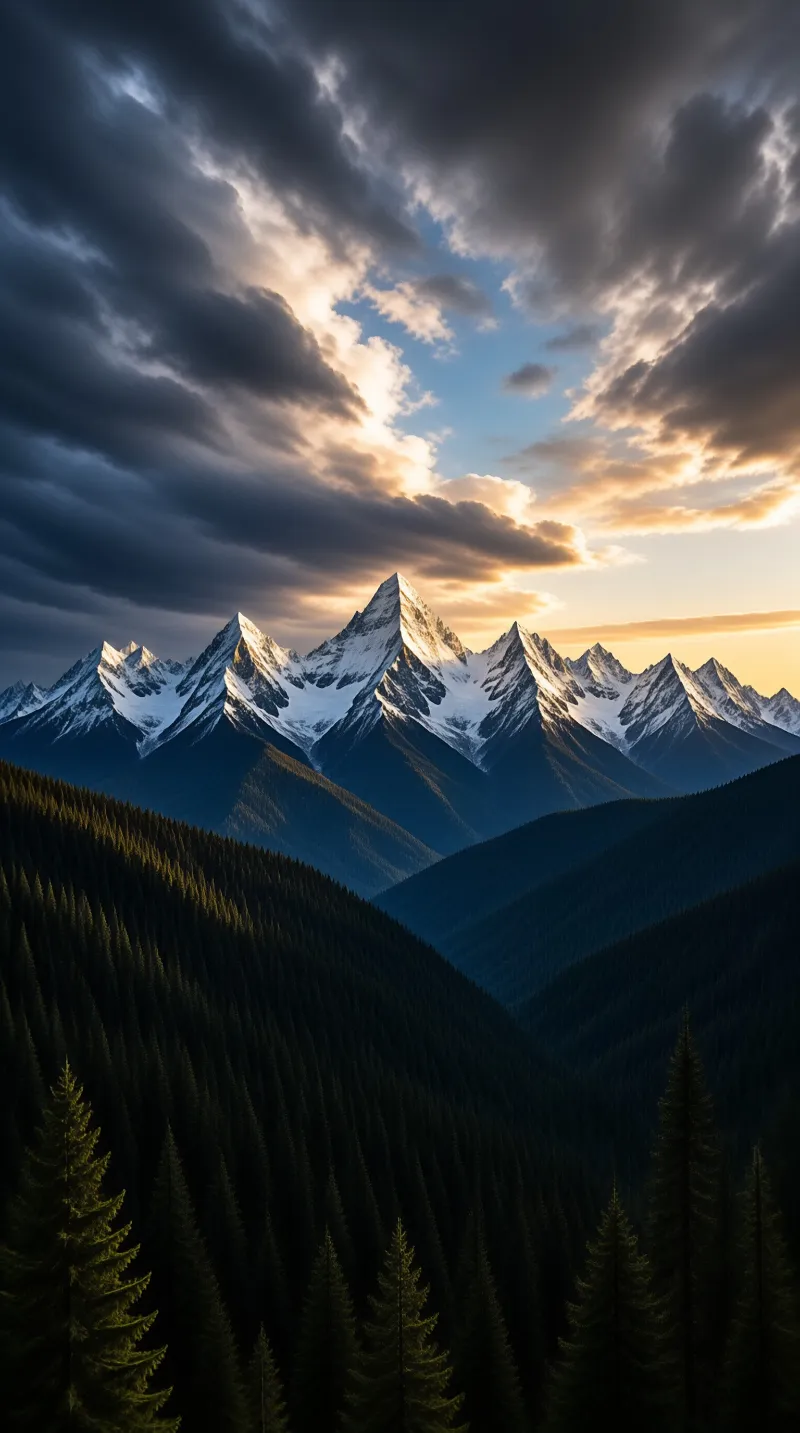 Majestic Snowy Mountain Range