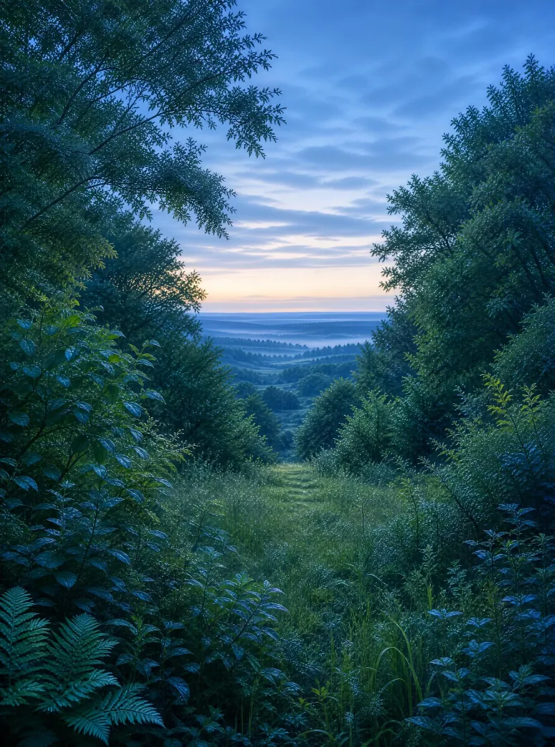 Misty Valley at Dawn