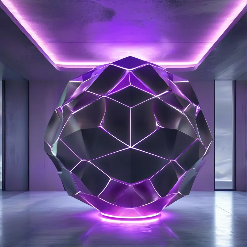Glowing Purple Polyhedron