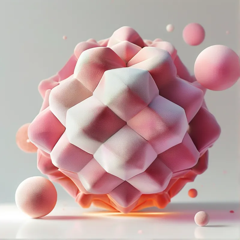 Velvet Geometric Sphere — Pastel Study