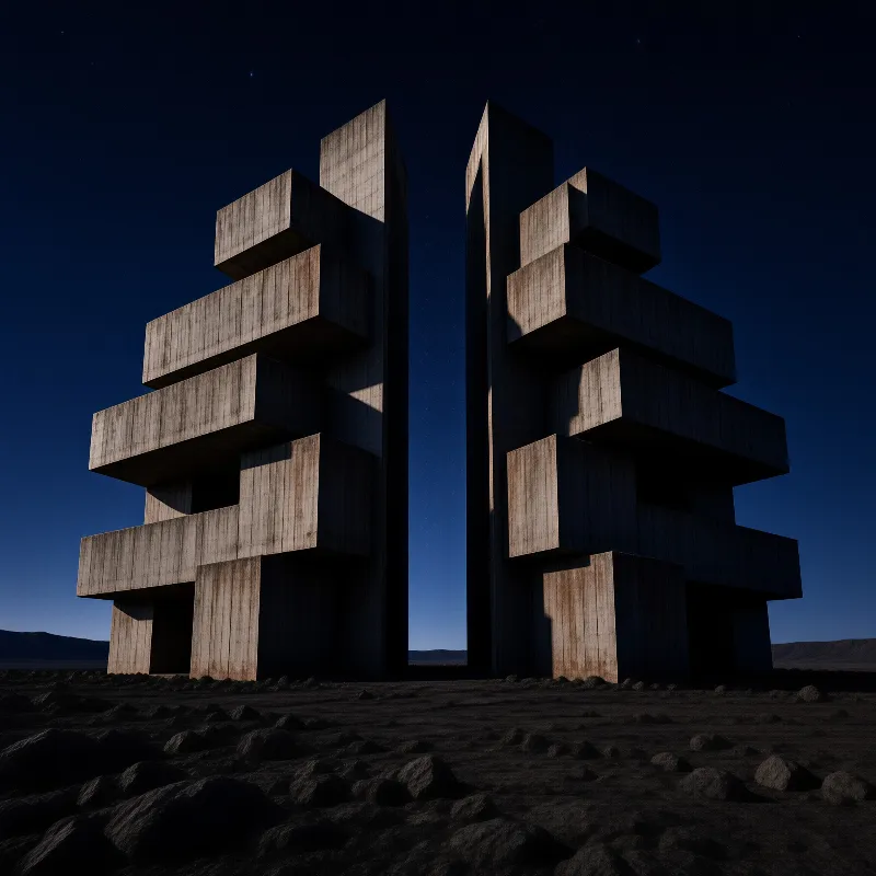 Concrete Towers at Night