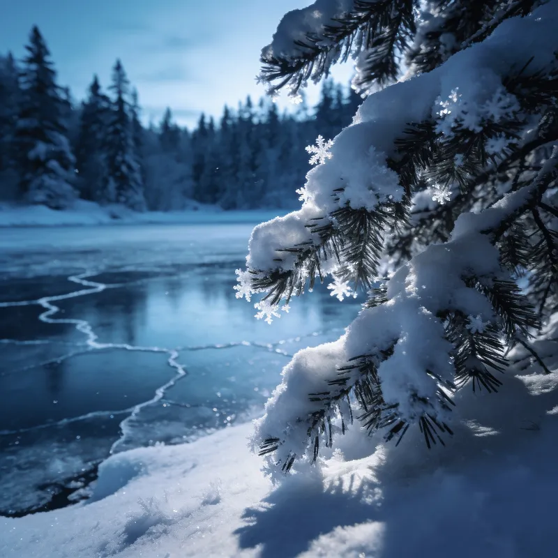 Winter Wonderland in Blue Hour Light