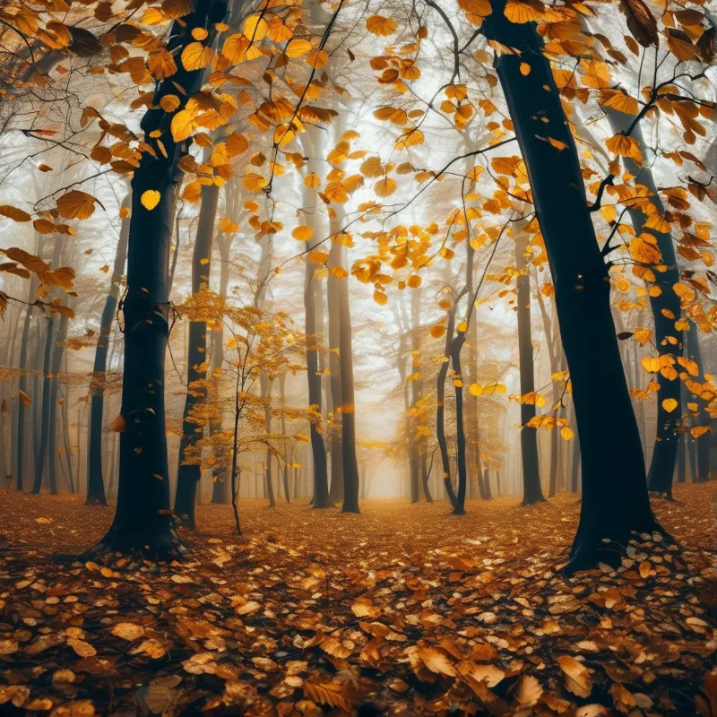 Misty Autumn Forest