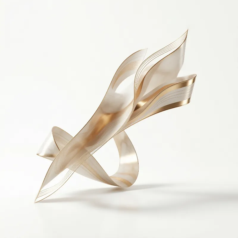Champagne Ribbon Fold — Gold Line Study